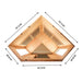 TMG LIVING 3 Person Corner Indoor FAR Infrared Sauna Room, Natural Canadian Hemlock, Bluetooth Speakers, Tempered Glass Door, TMG-LSN40