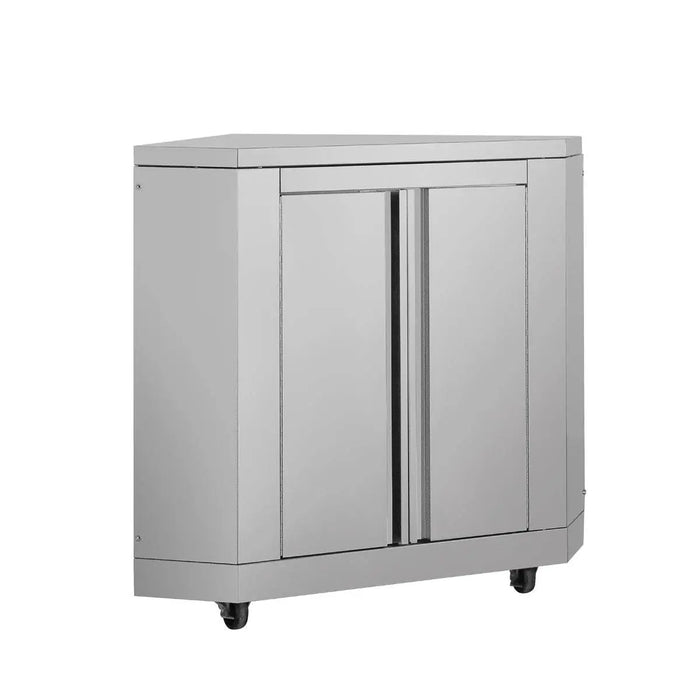 TMG Living Kitchen Pro Series 7-Piece Stainless Steel Modular Outdoor Kitchen Suite Set, 35” Refrigerator Cabinet, 32” BBQ, 4-Burner Gas Grill, Sink, Side Burner, Corner Cabinet, Pizza Oven, TMG-LKS12