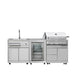 TMG Living Kitchen Pro Series 7-Piece Stainless Steel Modular Outdoor Kitchen Suite Set, 35” Refrigerator Cabinet, 32” BBQ, 4-Burner Gas Grill, Sink, Side Burner, Corner Cabinet, Pizza Oven, TMG-LKS12