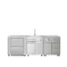 TMG Living Kitchen Pro Series 7-Piece Stainless Steel Modular Outdoor Kitchen Suite Set, 35” Refrigerator Cabinet, 32” BBQ, 4-Burner Gas Grill, Sink, Side Burner, Corner Cabinet, Pizza Oven, TMG-LKS12
