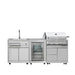 TMG Living Kitchen Pro Series 7-Piece Stainless Steel Modular Outdoor Kitchen Suite Set, 35” Refrigerator Cabinet, 32” BBQ, 4-Burner Gas Grill, Sink, Side Burner, Corner Cabinet, Pizza Oven, TMG-LKS12