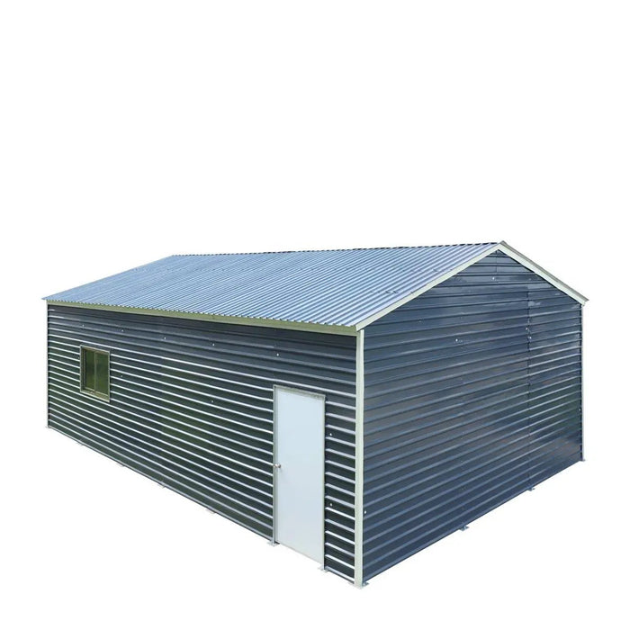 TMG Industrial 20’ x 30’ Metal Garage Shed with 9' High Double Front Doors, 13’ Peak Height, Side Entry Door, 600 Sq-Ft Floor Space, TMG-MS2030