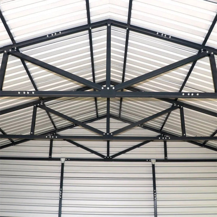 TMG Industrial 20’ x 30’ Metal Garage Shed with 9' High Double Front Doors, 13’ Peak Height, Side Entry Door, 600 Sq-Ft Floor Space, TMG-MS2030