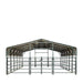 TMG Industrial 20’ x 30’ Livestock Corral Panel Metal Shed, 7’ Sidewall Height, 5’ Corral Panel Height, 600 Sq-Ft, 27 GA Corrugated Panels, TMG-MS2030LC