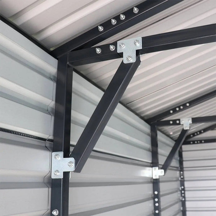 TMG Industrial 26’ x 30’ Metal Garage Shed with 9’ High Double Front Doors, 14’ Peak Height, Side Entry Door, 780 Sq-Ft Floor Space, TMG-MS2630