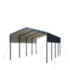 Metalen schuur/carport van 3,6 x 6 meter met open zijwanden van 2,4 meter, TMG-MSC1220