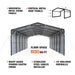 TMG Industrial 20’ x 30’ Metal Shed Carport, 10’ Enclosed Sidewalls, 600 Sq-Ft, 27 GA Corrugated Panels, TMG-MSC2030F