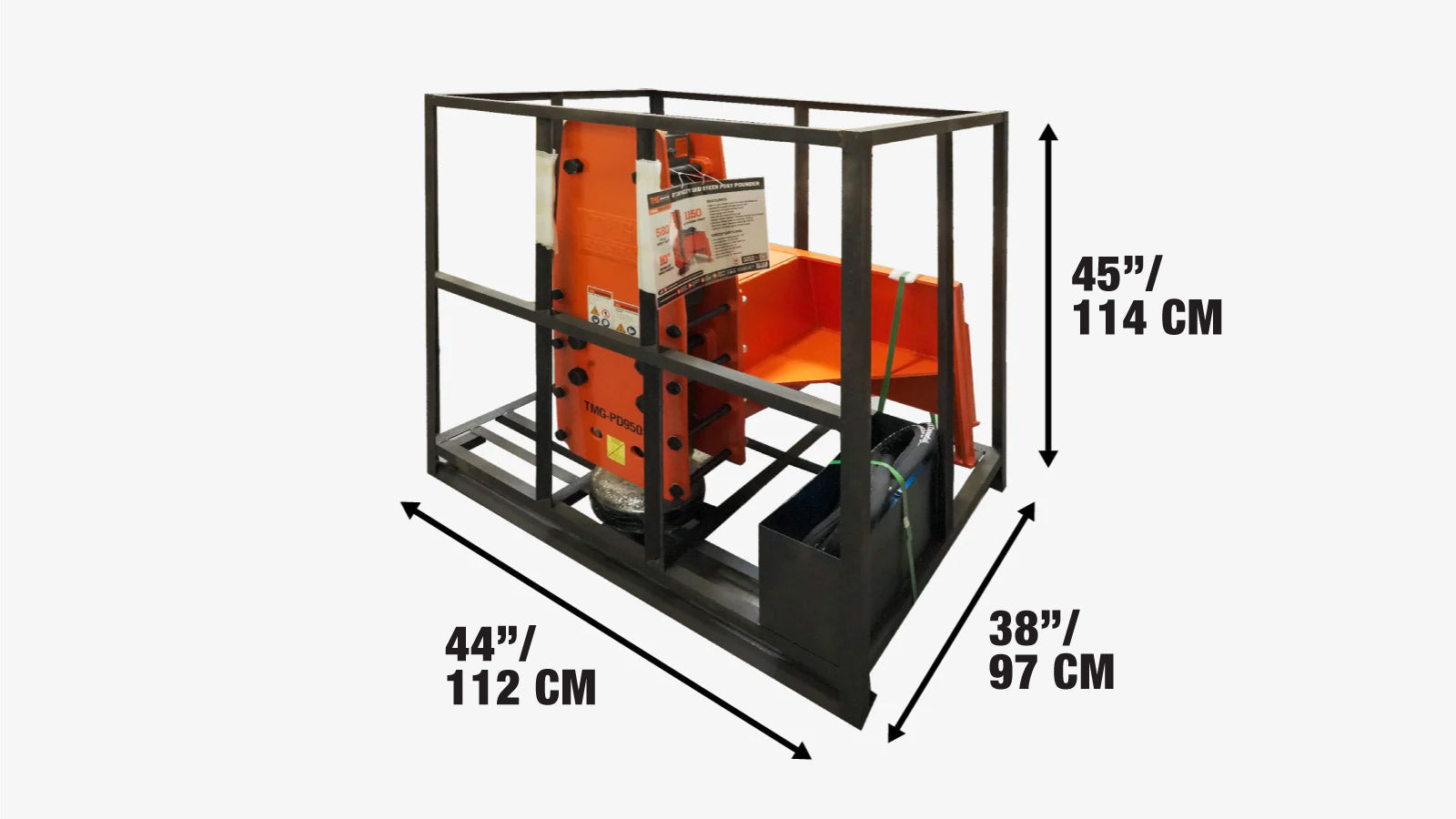 Skid Steer Post Pounder, Universal Mount, 838 Joules Energy, TMG-PD700S-shipping-info-image