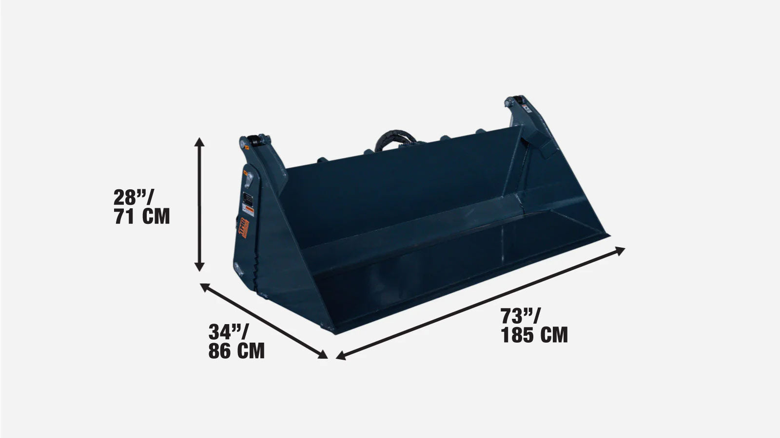 Skid Steer 4-in-1 Bucket, 700 kg (1545 lb) Load Capacity, 770 mm (30″) Maximum Opening, TMG-SBF72-specifications-image