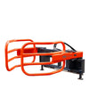 72" hydraulische rondebalengrijper/pers voor schranklader, 2500 lb capaciteit, 35" diepte, dubbele steunpoten, buisvormige armen, universele snelkoppeling, TMG-SBG72