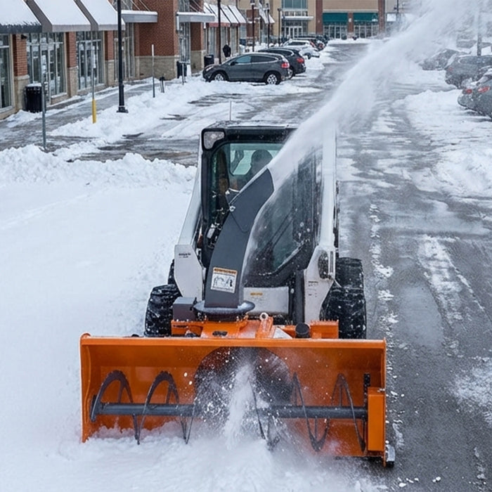 84" Skid Steer Snow Blower 45-75 HP Loader Required, 24" Diameter Impeller, 360° Motor Driven Snow Chute, TMG-SSB84 TMG Industrial