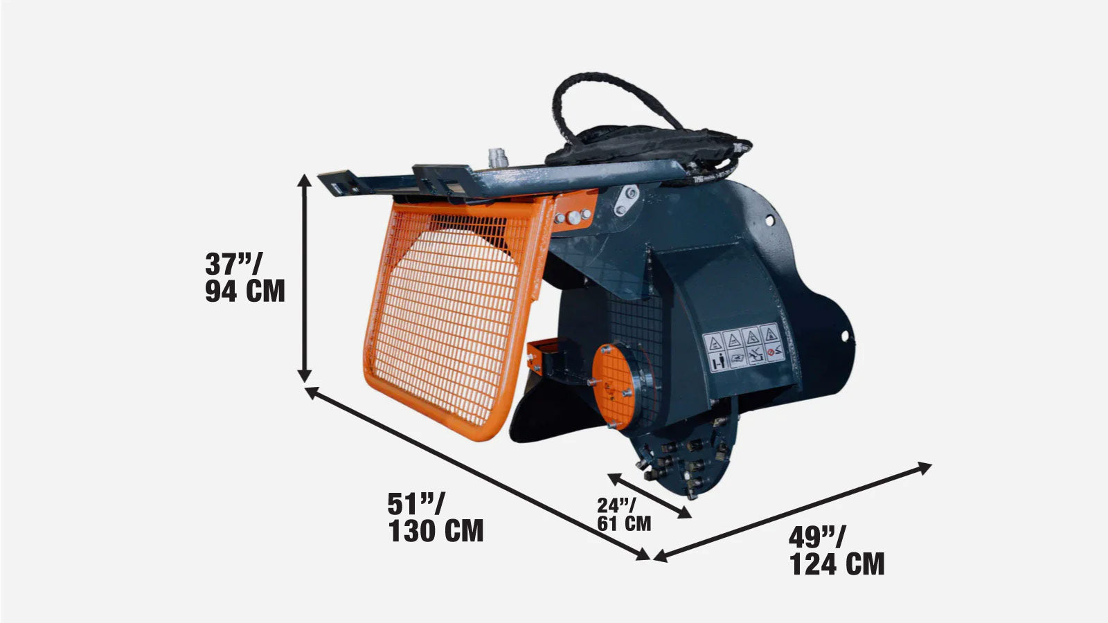 Stompfrees voor schranklader, rotordiameter 24 inch, 7 inch snijdiepte, tanden van hardmetaal, TMG-SSG25-specifications-image