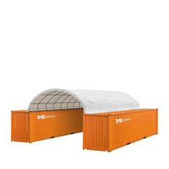 Containeroverkapping van PVC-stof van 6 x 12 meter, brandvertragend, waterbestendig, UV-beschermd, TMG-ST2041CV (voorheen ST2040C)