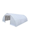 Opslagloods met een nokhoogte van 9 x 12 meter, voorzien van een robuuste afdekking van 480 gram PVC en doorrijdeuren, TMG-ST3040V