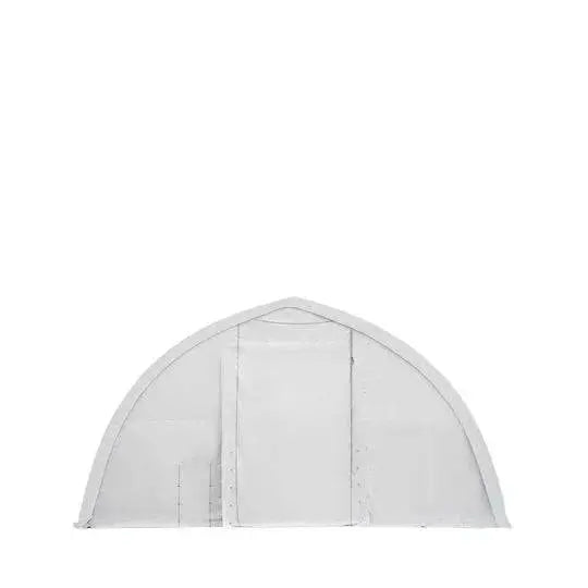 TMG-ST4081E 40' x 80' Peak Ceiling Storage Shelter, Single Truss, 11oz PE Cover, 13' W x 16' H Wide Open Door on Two End Walls (Discontinued)