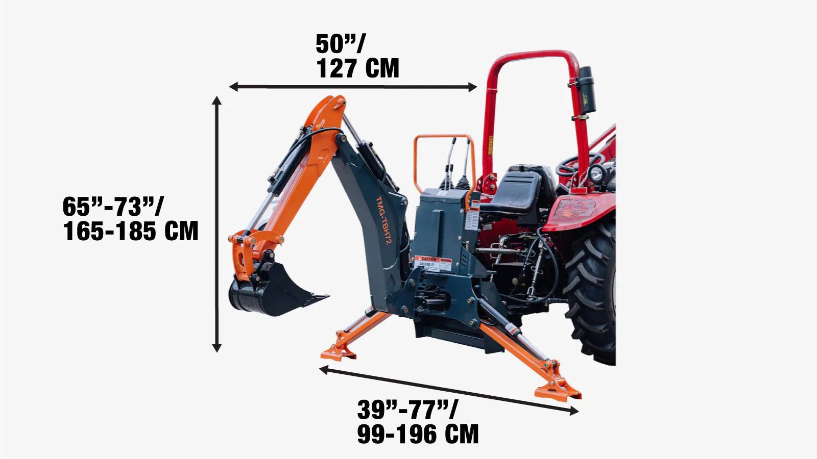 6-FT 3-punts hefinrichting zwenkgraafmachine, inclusief 12