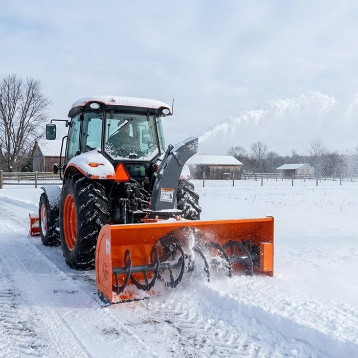 84" 3-Point Hitch Snow Blower, 25-90 HP, 24" Diameter Impeller, 360° Snow Chute, CAT 1 & CAT 2 Suspension, TMG-TBS84 TMG Industrial