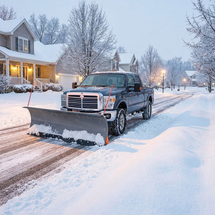84" Truck/SUV Front Mount Snow Plow Pusher, Left and Right Angle, 2" Mount Receiver, Wireless Winch Control, TMG-TSP84 TMG Industrial