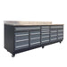 TMG Industrial Pro Series 9-FT 20 Drawer Stainless Steel Table Top Workbench, Double Slide Lockable Drawers, All-in-one Welded Frame, TMG-WB920(Previously TMG-WB20DS)