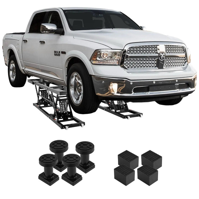 VEVOR Car Lift, 25.6" Max. Height, 5,000 LBS Capacity Portable Car Lift, with Extended-Length Plates, Heavy-duty Carbon Steel Truck Lift with 120V Power Unit, Auto Car Jack Lifts for Home Garage Shop, DOBA-ALT5000