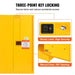 VEVOR Flammable Safety Cabinet, 45 Gal, Cold-Rolled Steel Flammable Liquid Storage Cabinet, 42.9 x 18.1 x 65.2 in Explosion Proof with 2 Adjustable Shelves 2 Manual Doors for Industrial Use, Yellow, DOBA-CF45