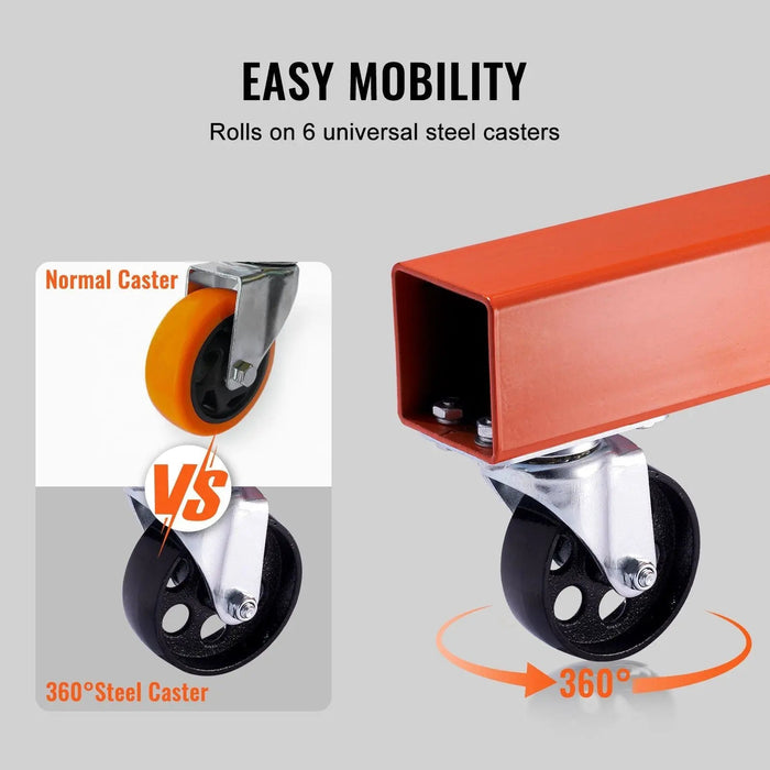 VEVOR Hydraulic Engine Hoist with Lever, 2 Ton/4400 LBS Heavy-duty Cherry Picker Shop Crane, Foldable Engine Crane and Engine Hoist leveler for Auto Repair, Motors, Weights Lifting, Loading, DOBA-HHL2