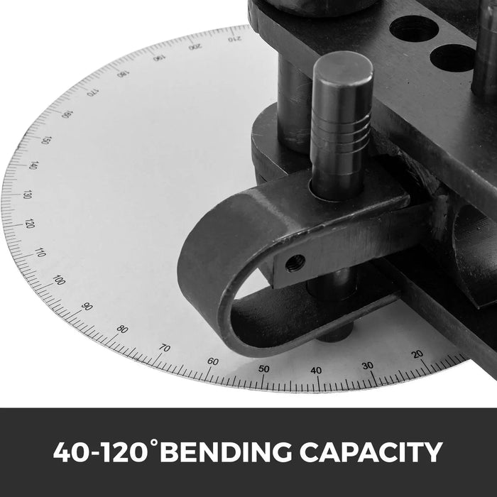VEVOR Tube Bender Max Bending Degree 240°,Heavy Duty Metal Pipe and Tube Bender With 3 Dies, Tube Pedestal Bender 40 Up To 120 Degree, Metal Working Tools and Equipment Overall height 45", DOBA-TB120