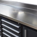 Pro Series 9-Ft 18-Drawer Workbench with Stainless Steel Top, Ball Bearing Double Slides & Casters, TMG-WB918