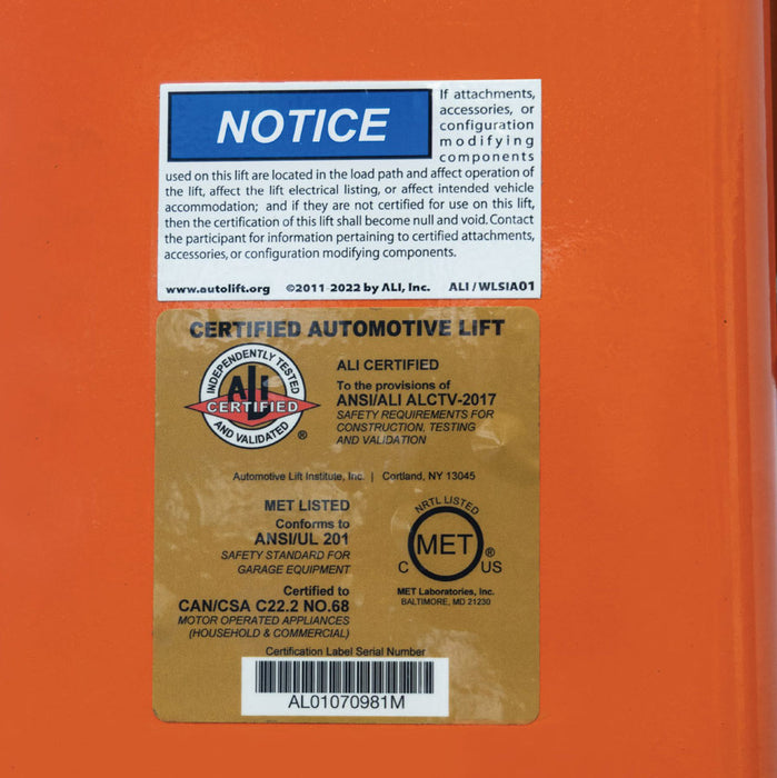 TMG-TO2579 ALI certified 10,000 lb two-post overhead auto lift, 73" lift height (Torin T10000-2OH-33)
