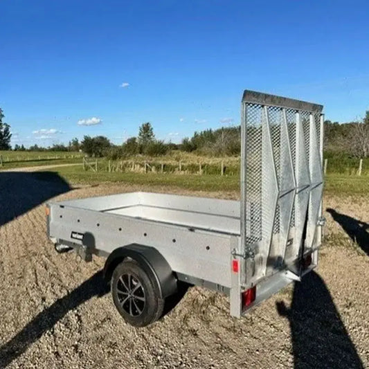 Variant 9’ Heavy Duty Utility Tilt Trailer with Ramp, 5’ x 9’ Inner Box, MFR #: 754Ramp, Made in Canada