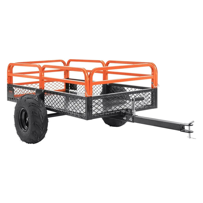 Stalen kipperaanhanger van 1500 lbs, inhoud 15 kubieke voet, afneembare zijwanden, te trekken achter maaiers/tractoren/quads, DOBA-DT1500