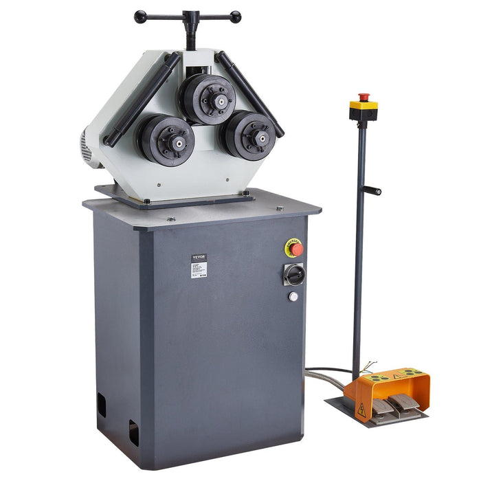 750W Electric Roll Bending Machine, 3-Roller Pipe Bender with 180° Max Bending Angle, Reversible Foot Switch, 220V 3-Phase, DOBA-RB750