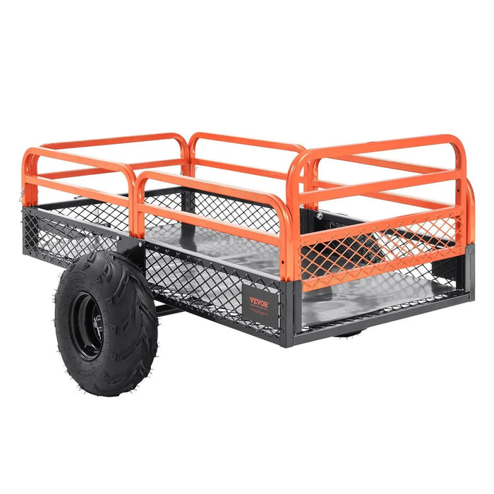 Stalen kipperaanhanger van 1500 lbs, inhoud 15 kubieke voet, afneembare zijwanden, te trekken achter maaiers/tractoren/quads, DOBA-DT1500