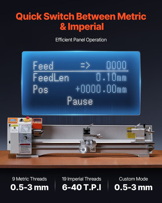 8.7" x 39" Metal Lathe Machine, Precision Bench Lathe, Variable Speed Power Control, Heavy-Duty Metalworking Tool, DOBA-ML8739