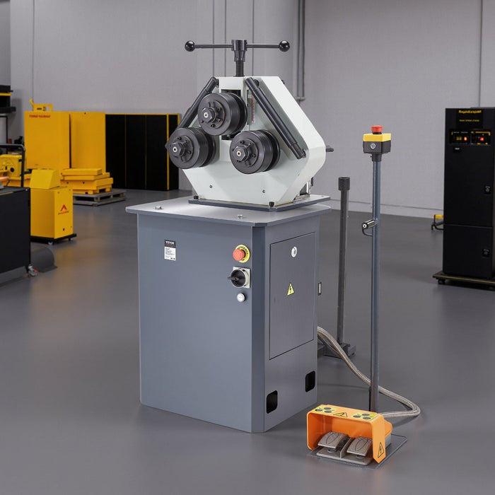 750W Electric Roll Bending Machine, 3-Roller Pipe Bender with 180° Max Bending Angle, Reversible Foot Switch, 220V 3-Phase, DOBA-RB750