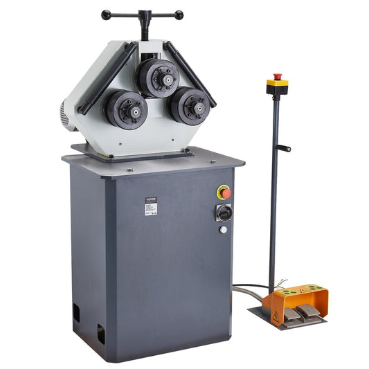 750W Electric Roll Bending Machine, 3-Roller Pipe Bender with 180° Max Bending Angle, Reversible Foot Switch, 220V 3-Phase, DOBA-RB750