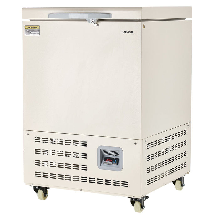 58L Ultra Low Temperature Freezer, −40°F to −123°F Adjustable Range, 304 Stainless Steel Liner, Digital Display with Rollers, DOBA-LF58