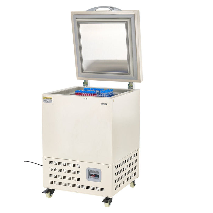 58L Ultra Low Temperature Freezer, −40°F to −123°F Adjustable Range, 304 Stainless Steel Liner, Digital Display with Rollers, DOBA-LF58