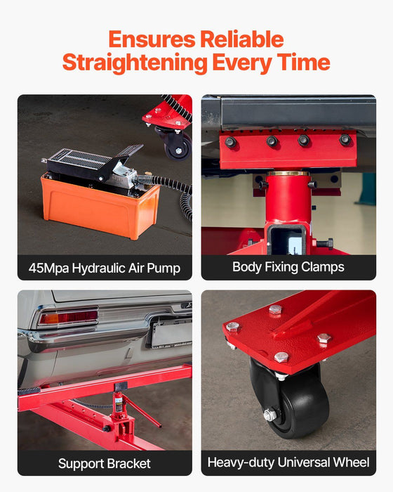 6T Auto Body Frame Puller Straightener, 3T Airbag Jack with 6000 PSI Hydraulic Foot Pump, Includes 16 Straightening Tools for Car/SUV/Pickup Repair, DOBA-FP6T