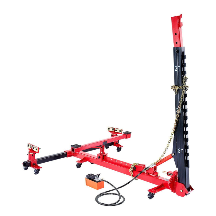 6T Auto Body Frame Puller Straightener, 3T Airbag Jack with 6000 PSI Hydraulic Foot Pump, Includes 16 Straightening Tools for Car/SUV/Pickup Repair, DOBA-FP6T