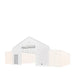TMG Industrial Front & Back End Wall Kit, Custom Cut for TMG-ST3041CV and TMG-ST3041CE Container Peak Roof Shelter Pro Series, Front wall with mechanical rollup door, Steel Man Door, Rear closed wall, 17 oz PVC, TMG-ST30CFB