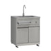 TMG Living Kitchen Pro Series 7-Piece Stainless Steel Modular Outdoor Kitchen Suite Set, 35” Refrigerator Cabinet, 32” BBQ, 4-Burner Gas Grill, Sink, Side Burner, Corner Cabinet, Pizza Oven, TMG-LKS12